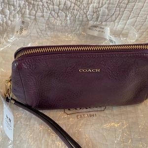 NWT COACH MADISON LEATHER ZIP POUCH/CLUTCH F49997